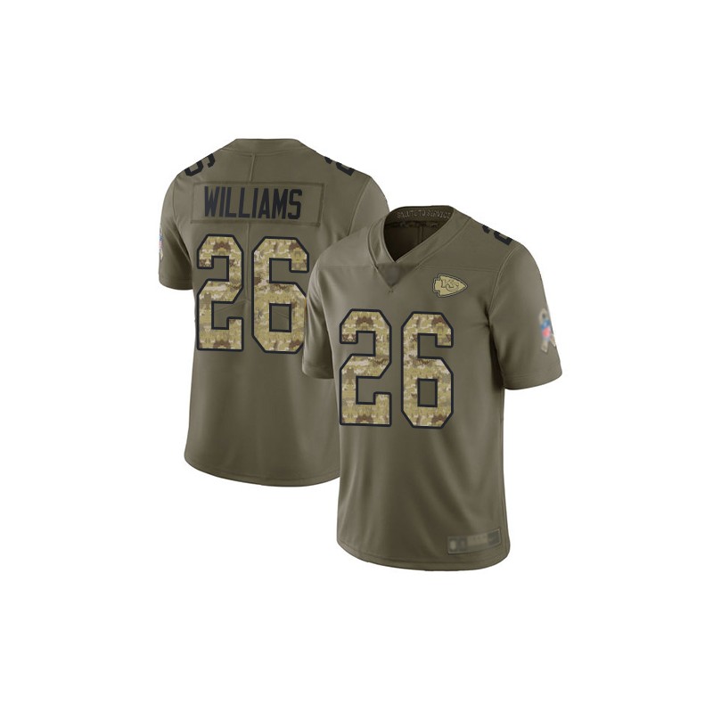 Nike Kansas City Chiefs No26 Damien Williams Olive/Camo Men's Stitched NFL Limited 2017 Salute To Service Jersey