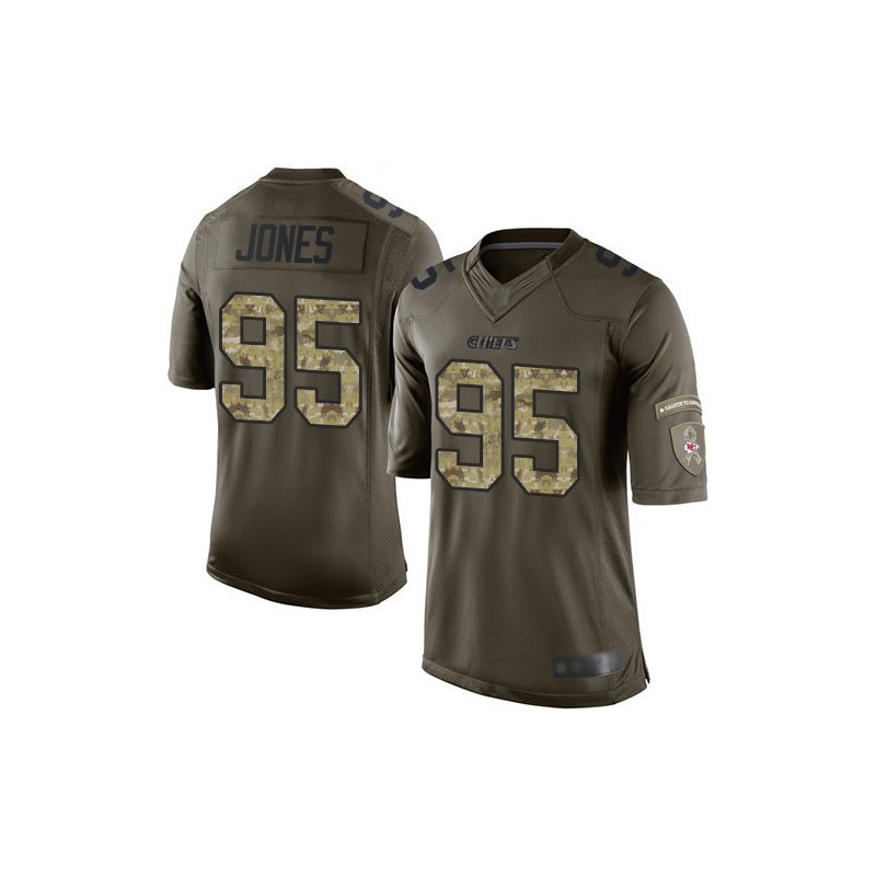 Nike Kansas City Chiefs No95 Chris Jones Olive Men's Stitched NFL Limited 2017 Salute to Service Jersey
